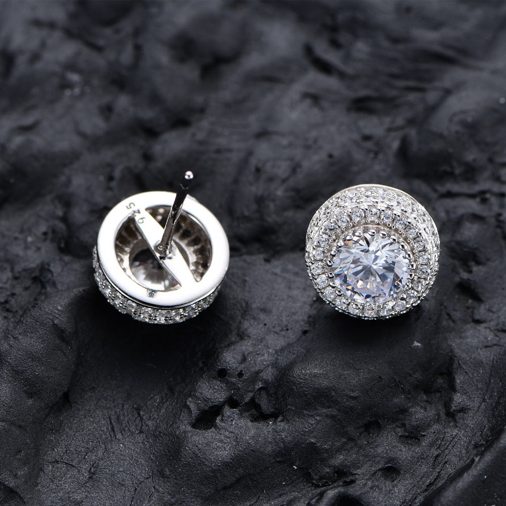 1 Pair Hip Hop Wedding  Zircon Stud Earrings,Sparkling,Unisex,Daily Accessories And Women's Jewelry - 5 - CJ