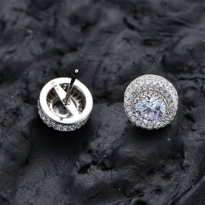 1 Pair Hip Hop Wedding  Zircon Stud Earrings,Sparkling,Unisex,Daily Accessories And Women's Jewelry - 5 - CJ