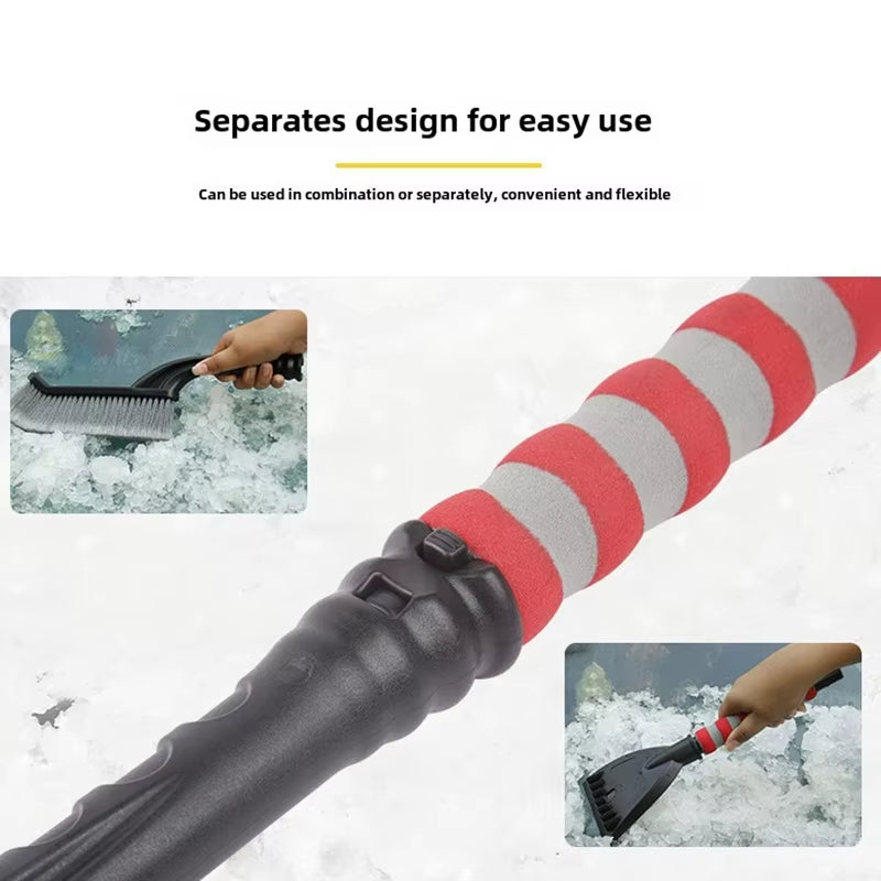 2 IN 1 Snow Brush Ice Scraper For Car Windshield Detachable Snow Scrapers With Foam Grip Cleaning Shovel For Car Trucks - 5 - cjdropshipping