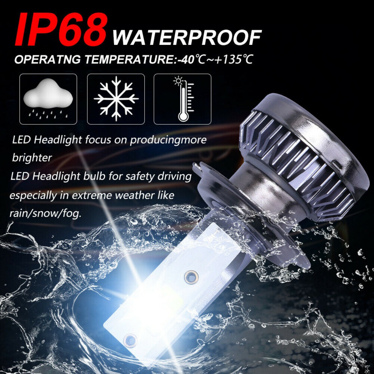 Pair H7 LED Headlight Bulb Kit High Low Beam 8000K Super Blue 26000LM Light Bulb - 5 - CJ