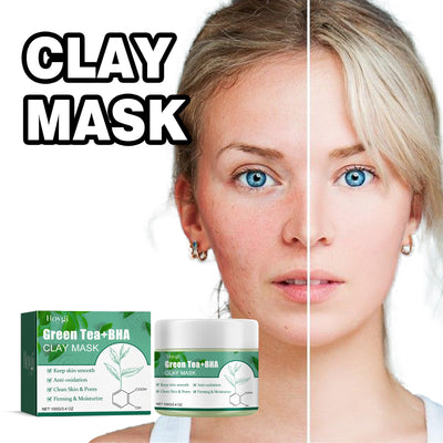Hoygi Green Tea Cleansing Mud Mask, Facial Cleansing Moisturizing Whitening Skin Blackhead Acne Removing Mud Mask - 5 - CJ