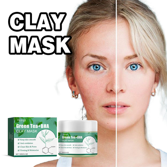 Hoygi Green Tea Cleansing Mud Mask, Facial Cleansing Moisturizing Whitening Skin Blackhead Acne Removing Mud Mask - 5 - CJ
