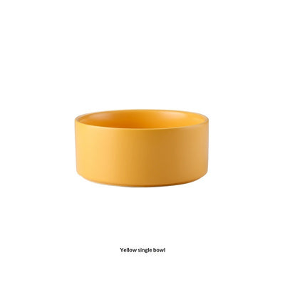 Solid Color Minimalist Home Use Ceramic Cat Food Feed Bowl - 0 - CJ