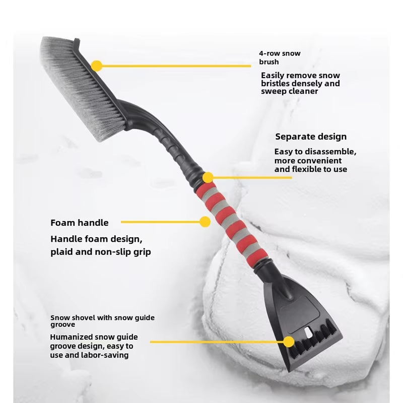2 IN 1 Snow Brush Ice Scraper For Car Windshield Detachable Snow Scrapers With Foam Grip Cleaning Shovel For Car Trucks - 5 - cjdropshipping