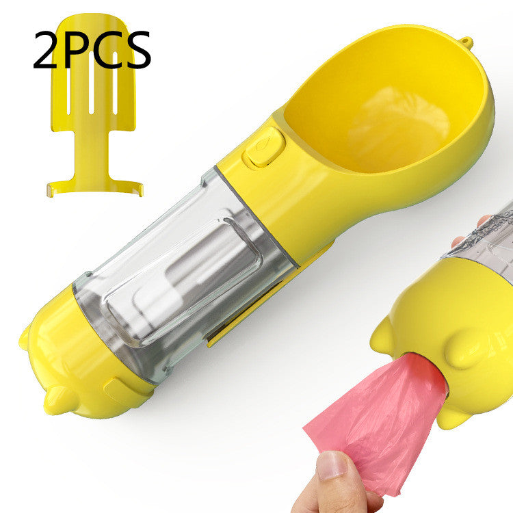 Pet Water Bottle Feeder Bowl Garbage Bag Storage Portable Pet Outdoor Travel 3 In 1 Dog Water Bottle - 0 - CJ