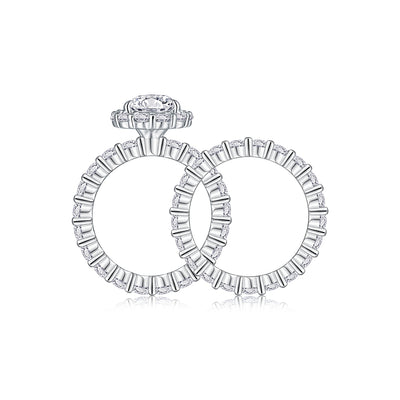 1Devoted Dew - Fashionable Men’s And Women’s Ring And Ring Jewelry Set With Moissanite S925 Sterling Silver And Platinum - plated Diamond. Prohibit TikTok sales - 5 - cjdropshipping