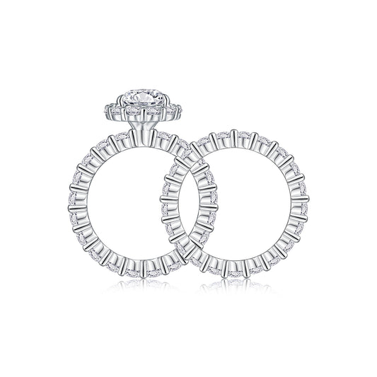 1Devoted Dew - Fashionable Men’s And Women’s Ring And Ring Jewelry Set With Moissanite S925 Sterling Silver And Platinum - plated Diamond. Prohibit TikTok sales - 5 - cjdropshipping