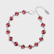 S925 Sterling Silver Glazed Red Zirconium Lucky Ball Bracelet Female - 4 - CJ