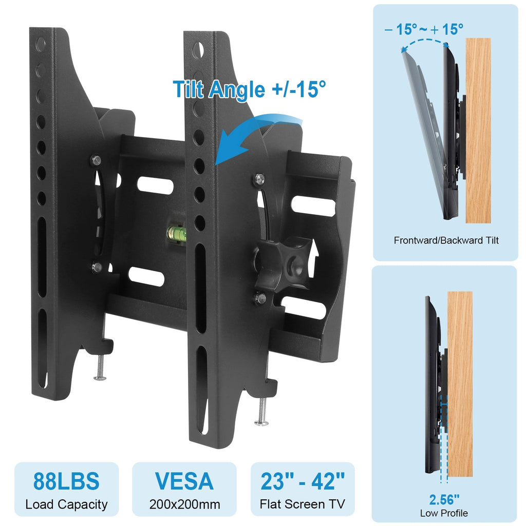 1Pc TV Wall Mount Bracket Tilt For 23in To 42in LED LCD PLASMA Flat TV VESA 200x200mm