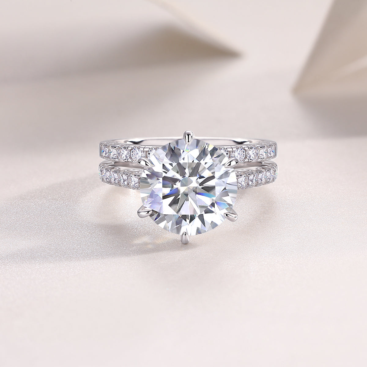 1Arrange Large Diamond Rings Luxuriously And Fashionably Set With Moissanite Silver Rings Prohibit Tk Sales - 5 - CJ
