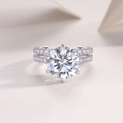 1Arrange Large Diamond Rings Luxuriously And Fashionably Set With Moissanite Silver Rings Prohibit Tk Sales - 5 - CJ