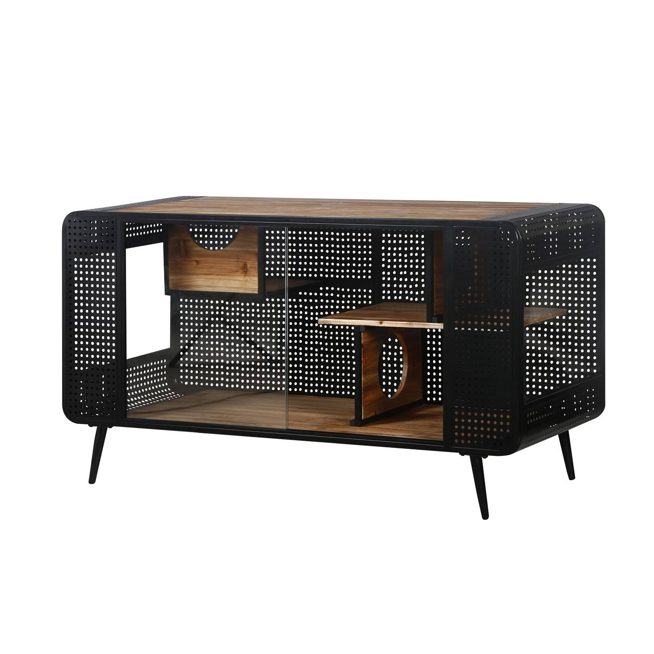 Spacious Cat House With Tempered Glass For Living Room, Hallway - 5 - CJ