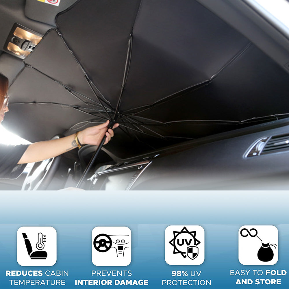 Foldable Car Windshield Sun Shade Umbrella UV Protection Heat Insulation Parasol Auto Front Window Cover Interior Protector Summer Gadgets - 0 - CJ