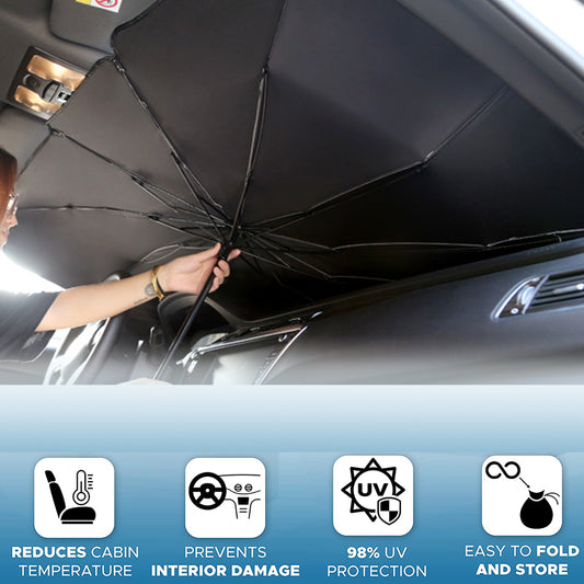 Foldable Car Windshield Sun Shade Umbrella UV Protection Heat Insulation Parasol Auto Front Window Cover Interior Protector Summer Gadgets - 0 - CJ