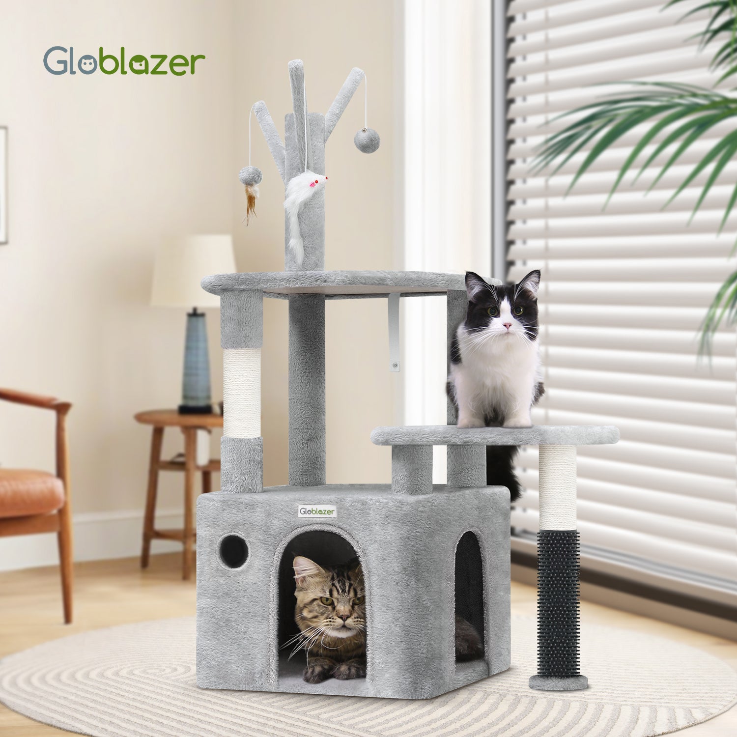 44 Inch Cat Climbing Frame Light Gray - 5 - CJ