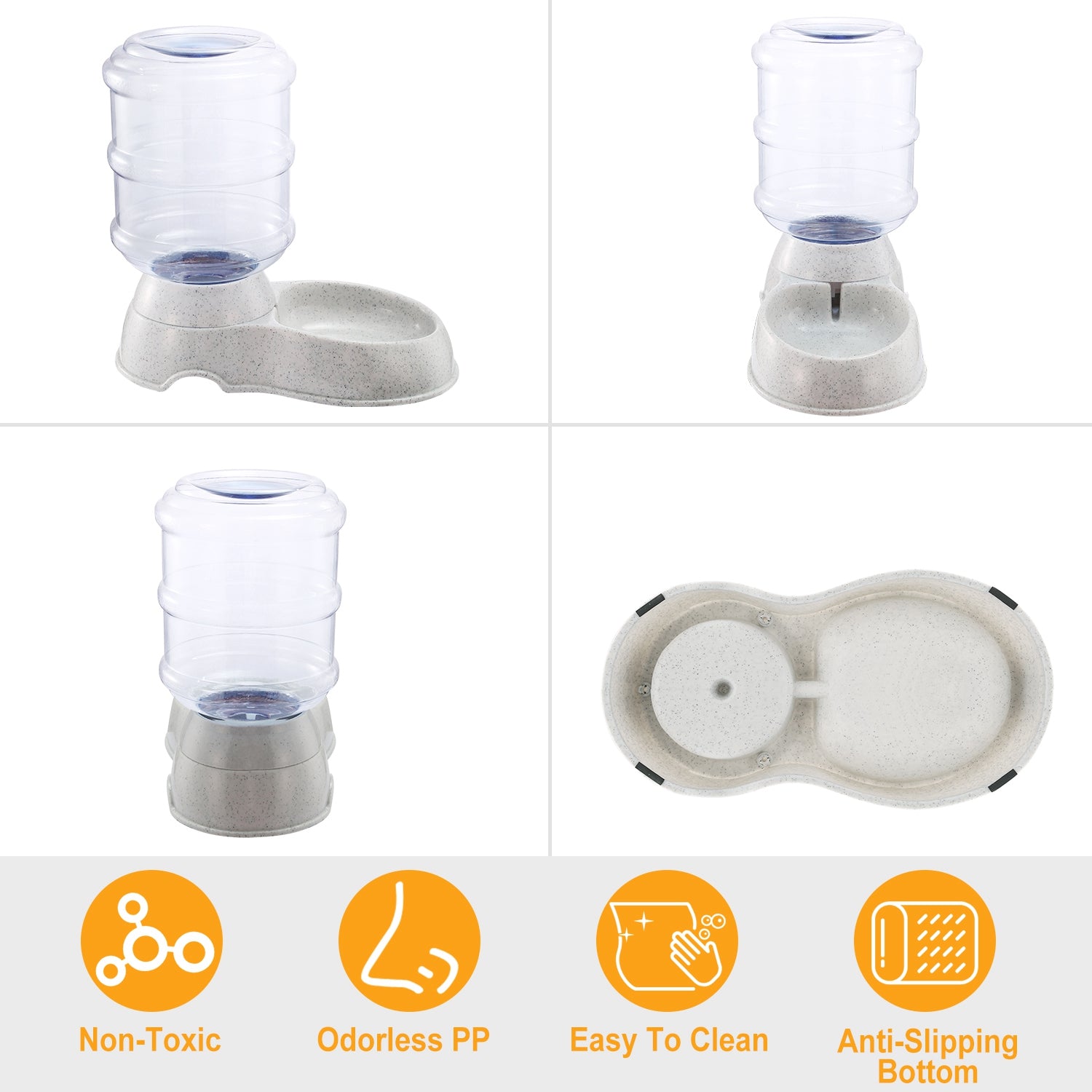 3.5L 1Gal Pet Water Dispenser Self - Dispensing Gravity Pets Water Feeder Automatic Pet Waterer Cat Dog - 5 - CJ