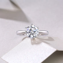 Classic Six - prong Mossan Diamond Silver Open Ring And Fixed Ring Prohibit TikTok sales - 5 - CJ
