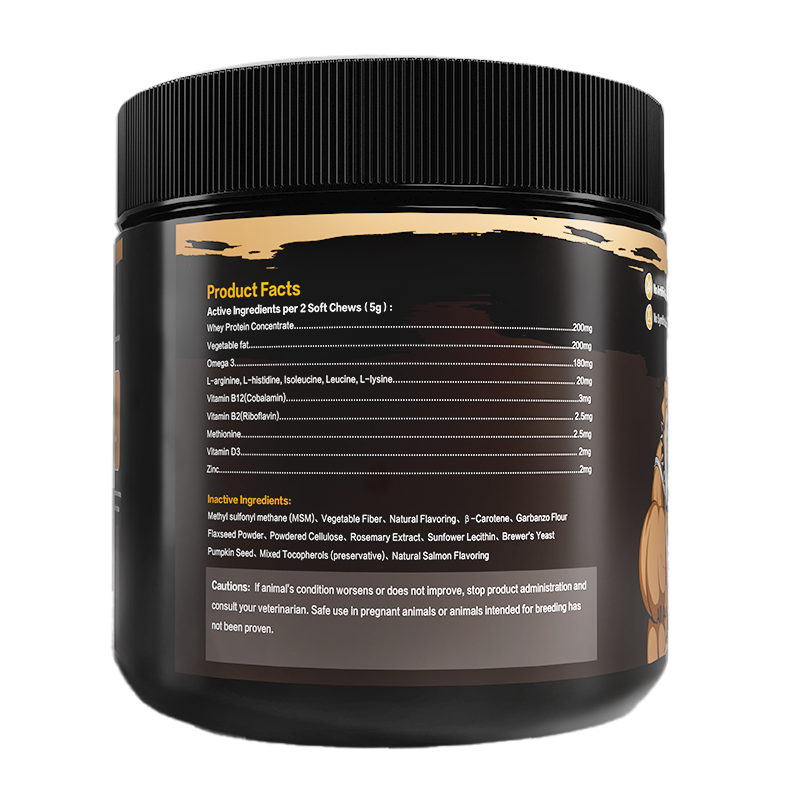 Muscle Gain Chews For Dogs High Protein Dog Food Health Supplement Premium Muscle Builder For All Breeds Soft Dog Chews by CJ