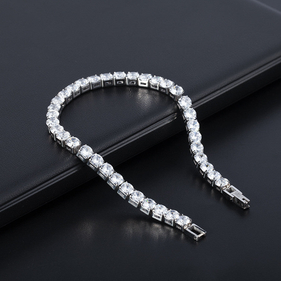Sleek Luxury Sparkling Zircon Bracelet,Detachable Extender Chain,Unisex For Daily Wear, Christmas Outfits And Beach Occasions - 5 - CJ
