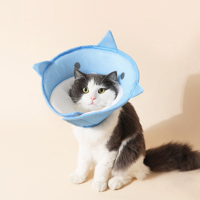 Soft Cat Recovery Collar Cat Cone Collar Nonwoven Fabric Elizabethan Collar Loops - Protective Wound Healing Specially Designed For Cats And Puppies - Easy To Eat And Drink - 5 - CJ