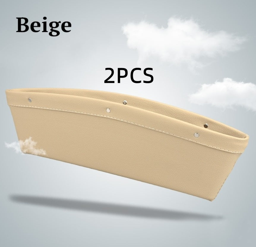 Car Organizer Box Caddy Catcher PU Leather Seat Gap Storage Bag - 0 - CJ - Beige - 2pc - CJQCNBQC00006 - Beige - 2pc