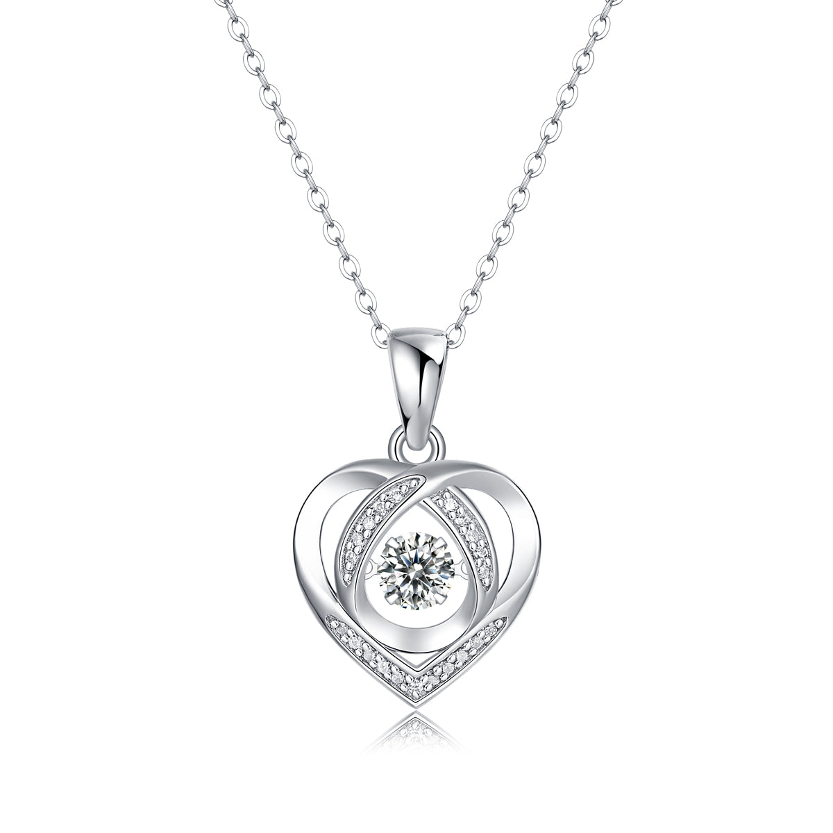 1With You In My Heart - A Fashionable And Trendy Jewelry Necklace Pendant Set With 0.5 - carat Moissanite S925 Sterling Silver And Platinum Plating Prohibit Tk Sales - 5 - CJ
