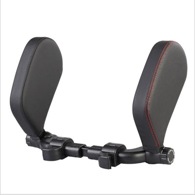 Car headrest pillow Sleep Adjustable Side Car Soft Travel Seat Headrest Auto Leather Support Neck Pillow Cushion car accessories - 0 - CJ - Black red Leather - CJQCQCQC00615 - Black red Leather