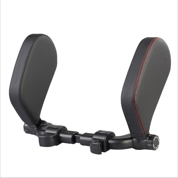 Car headrest pillow Sleep Adjustable Side Car Soft Travel Seat Headrest Auto Leather Support Neck Pillow Cushion car accessories - 0 - CJ - Black red Leather - CJQCQCQC00615 - Black red Leather