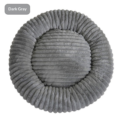 Round Soft And Comfortable Striped Plush Pet Mat - 0 - CJ