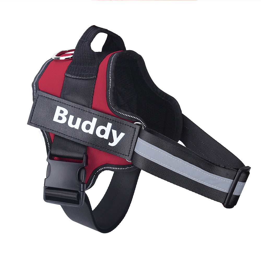 Personalized Dog Harness NO PULL Reflective Breathable Adjustable Pet Harness Vest For Small Large Dog Custom Patch Pet Supplies - 7 - CJ