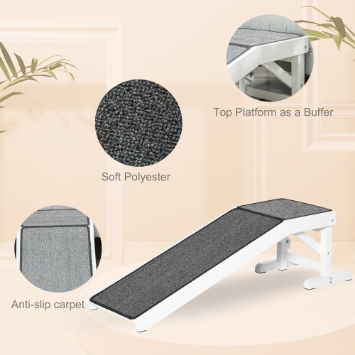 Ramp For Dog Bed, Pet Ramp For Dog With Non - slip Carpet And Top Platform - 5 - CJ