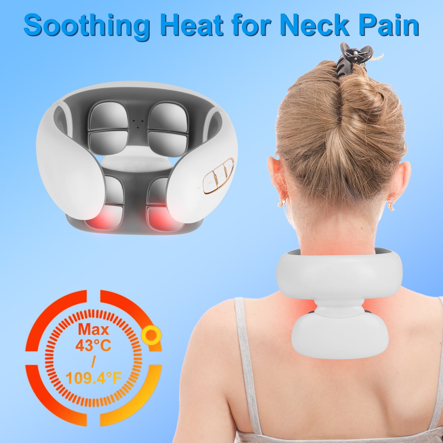1 Set EMS Neck Massager With Heat Cordless Cervical Neck Massager EMS Neck Massager With 6 Modes 15 Intensity Levels Remote Control - 5 - CJ
