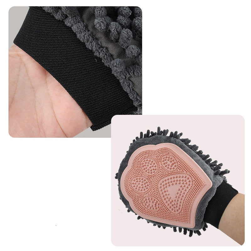 Pet Bathing Brush 2 - in - 1 Grooming Glove Elegant Dog Grooming Tool For Brushing, Massaging, And Drying Pet Grooming Kit For Dog Cat 2 - Sided Bathing Brush Cleaning Massage Glove - 5 - CJ