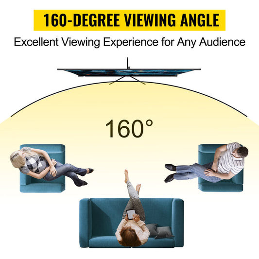 Tripod Projector Screen With Stand 100inch 16:9 4K HD Projection Screen Stand Wrinkle - Free Height Adjustable Portable Screen For Projector Indoor & Outdoor For Movie, Home Cinema, Gaming, Office - 5 - CJ
