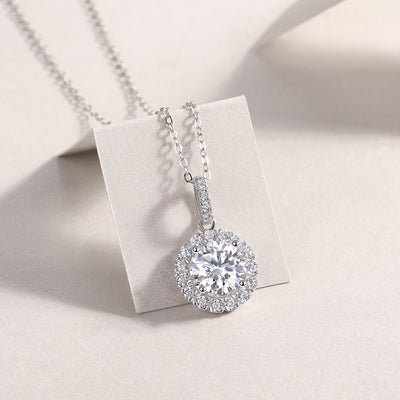 1Dandelion - A Fashionable And Luxurious Diamond Jewelry Pendant Set With 2 - carat Moissan Diamonds, S925 Sterling Silver And Platinum Plating Prohibit TikTok sales - 5 - CJ
