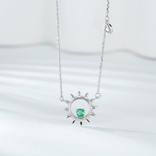 Women's Personality Collar Chain Round Temperament Emerald Necklace - 4 - https://x.com/titan_prim62775J