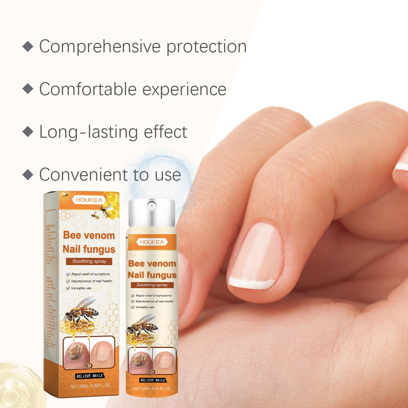 Houkea Bee Venom Nail Care Spray Foot Nail Cleaning, Moisturizing And Brightening Nail Care Spray - 5 - CJ