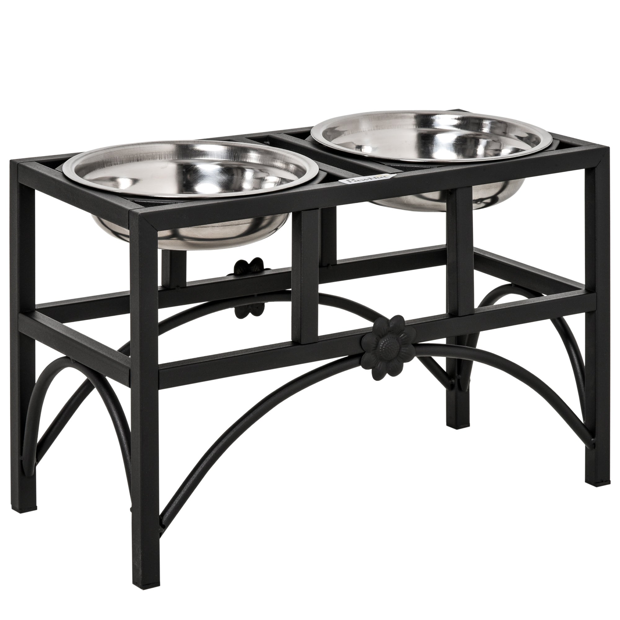 17" Double Stainless Steel Heavy Duty Dog Food Bowl Elevated Pet Feeding Station - 5 - CJ