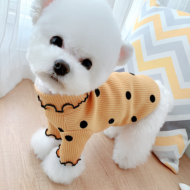 Dot turtleneck dog bottoming shirt - 0 - CJ