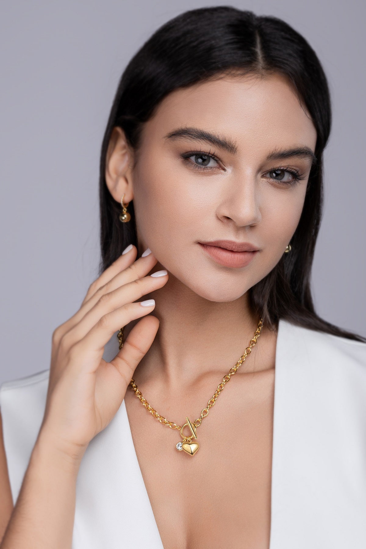 Meteor Wish Luxury Fashion Diamond Pendant Necklace Set With Mosan Diamond Silver Ornaments