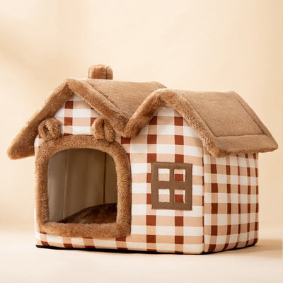Foldable Dog House Pet Cat Bed Winter Dog Villa Sleep Kennel Removable Nest Warm Enclosed Cave Sofa Pets Supplies - 0 - CJ