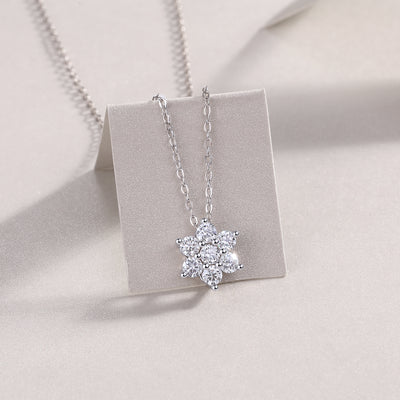 1Snowflakes Fluttering - A Fashionable And Luxurious Diamond Jewelry Pendant Set With Moissanite S925 Sterling Silver And Platinum Plating Prohibit TikTok sales - 5 - CJ