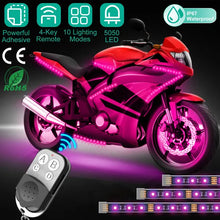 6Pcs Motorcycle LED Light Strips Multi - Color Neon Light Kits Waterproof DC 12V RGB Atmosphere Lights - 5.0 - CJ