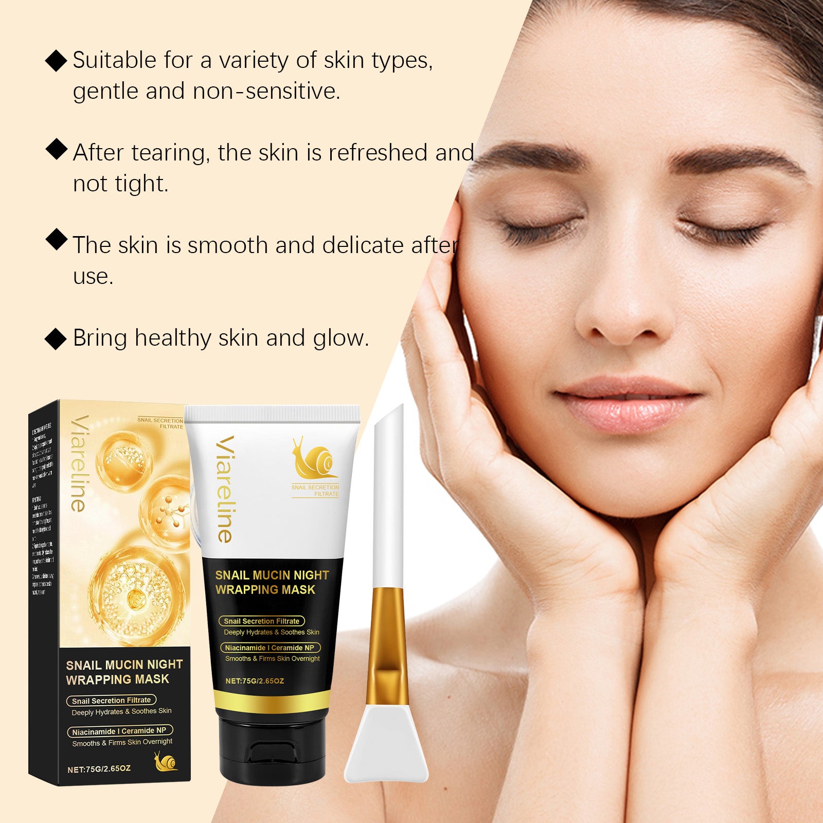 Viareline Turmeric Sleeping Mask Gentle Hydrating Exfoliating Mask Gel Hydrating And Moisturizing Mask - 5 - CJ