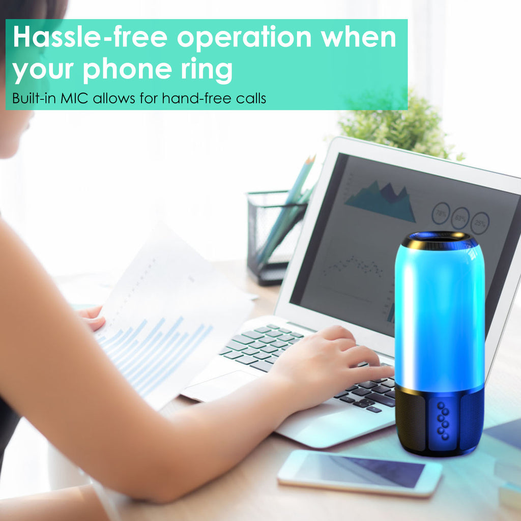 1Pc Wireless Portable Speaker Loud Stereo Speaker With 6 Color Changing Lights Radio Party TWS Speaker For Home Outdoor Travelling