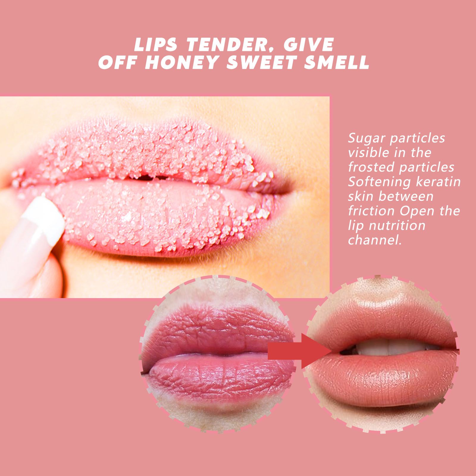 EELHOE Peach Lip Scrub For Fading Lip Lines, Removing Dead Skin, And Hydrating Moisturizing Lip Exfoliation - 5 - CJ