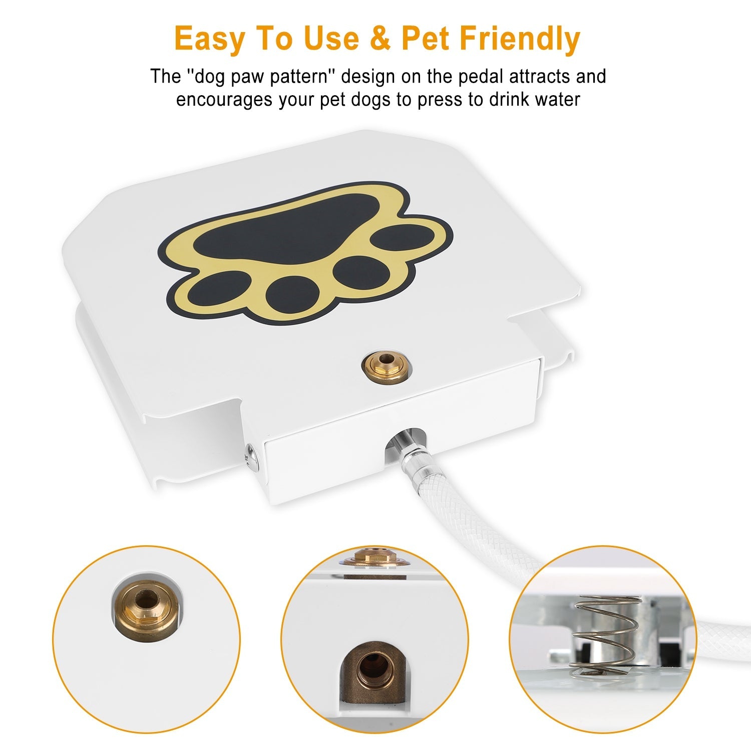 1Pc Dog Water Fountain Outdoor Dog Pet Water Dispenser Step-on Activated Sprinkler With Interactive Paw Pedal Valve For Drinking Water by CJ