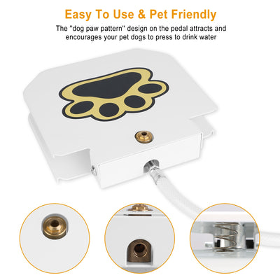 1Pc Dog Water Fountain Outdoor Dog Pet Water Dispenser Step - on Activated Sprinkler With Interactive Paw Pedal Valve For Drinking Water - 5 - CJ