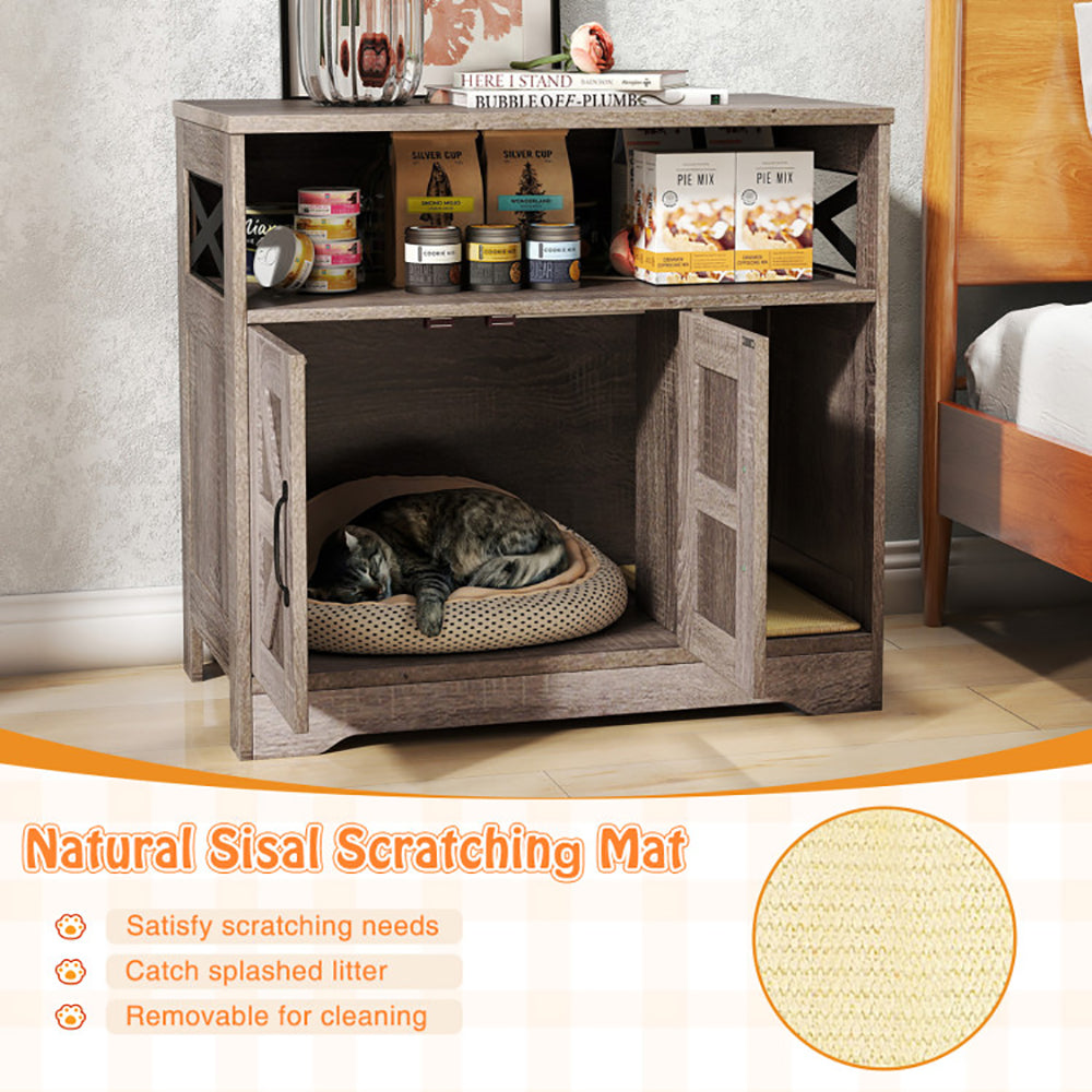 Cat Litter Box Enclosure Hidden Cat Washroom Furniture With Storage - 5 - cjdroshippping