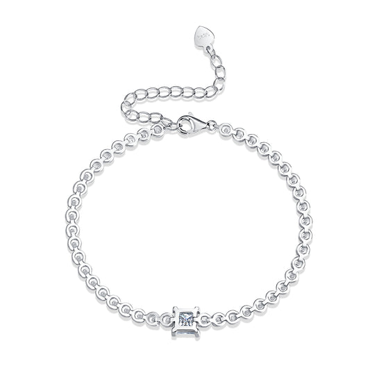 1Rubik’s Cube Luxury Fashion Mosan Diamond Silver Jewelry Comparable To Natural Diamond Bracelet Prohibit TikTok sales - 5 - CJ